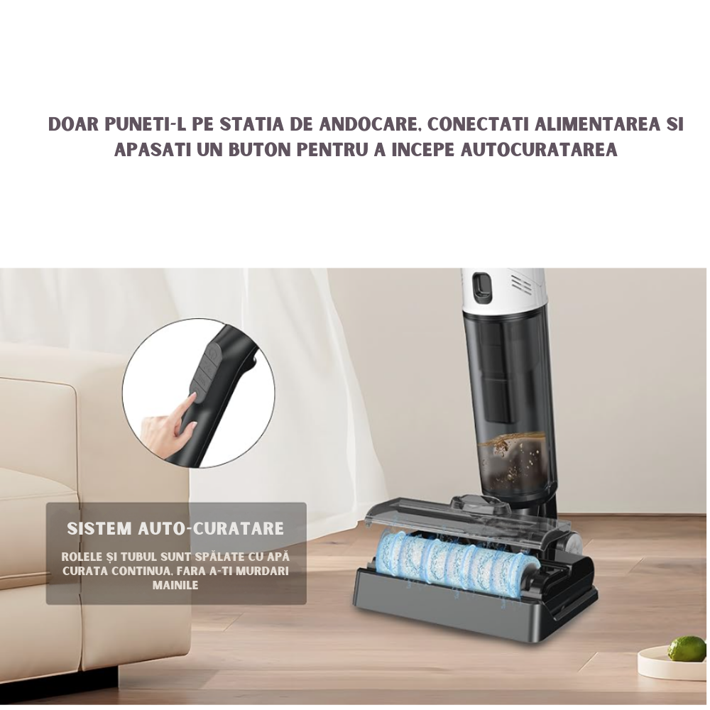 Aspirator si Mop Umed-Uscat Fara Fir