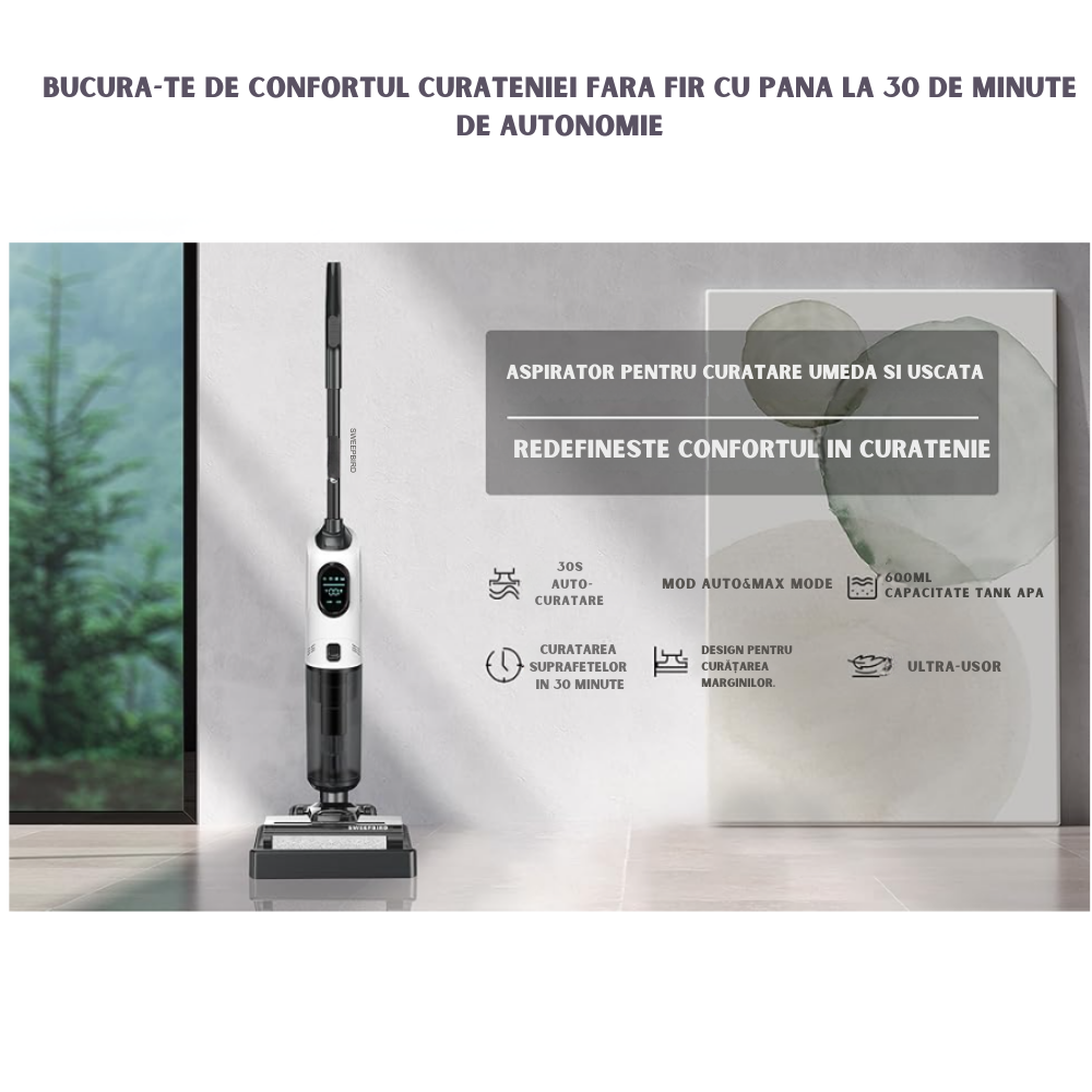 Aspirator si Mop Umed-Uscat Fara Fir