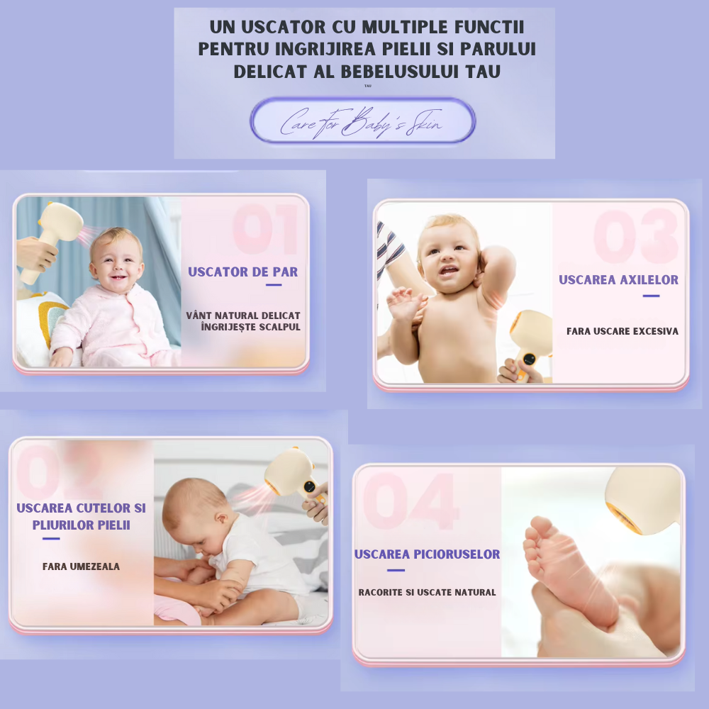 Uscator de par pentru bebelusi si copii