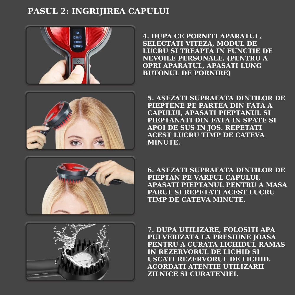 Perie Avansata pentru Par cu Aplicator de Ser