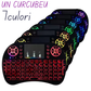 Mini Tastatura cu touchpad Wireless 2.4G, Conectivitate prin Bluetooth USB, 7 Culori rainbow Iluminare RGB, Compatibila cu Smart TV, Calculator, Android, Tableta sau Telefon