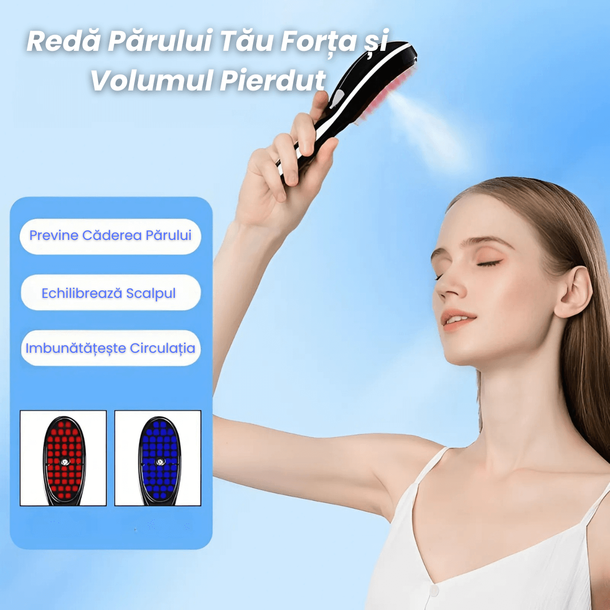 Peria NanoBrush Pentru Par cu Automatizare de Ioni Negativi